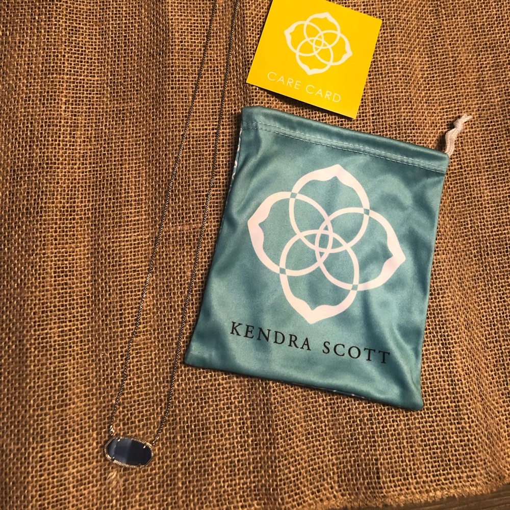 Kendra Scott blue and silver adjustable necklace